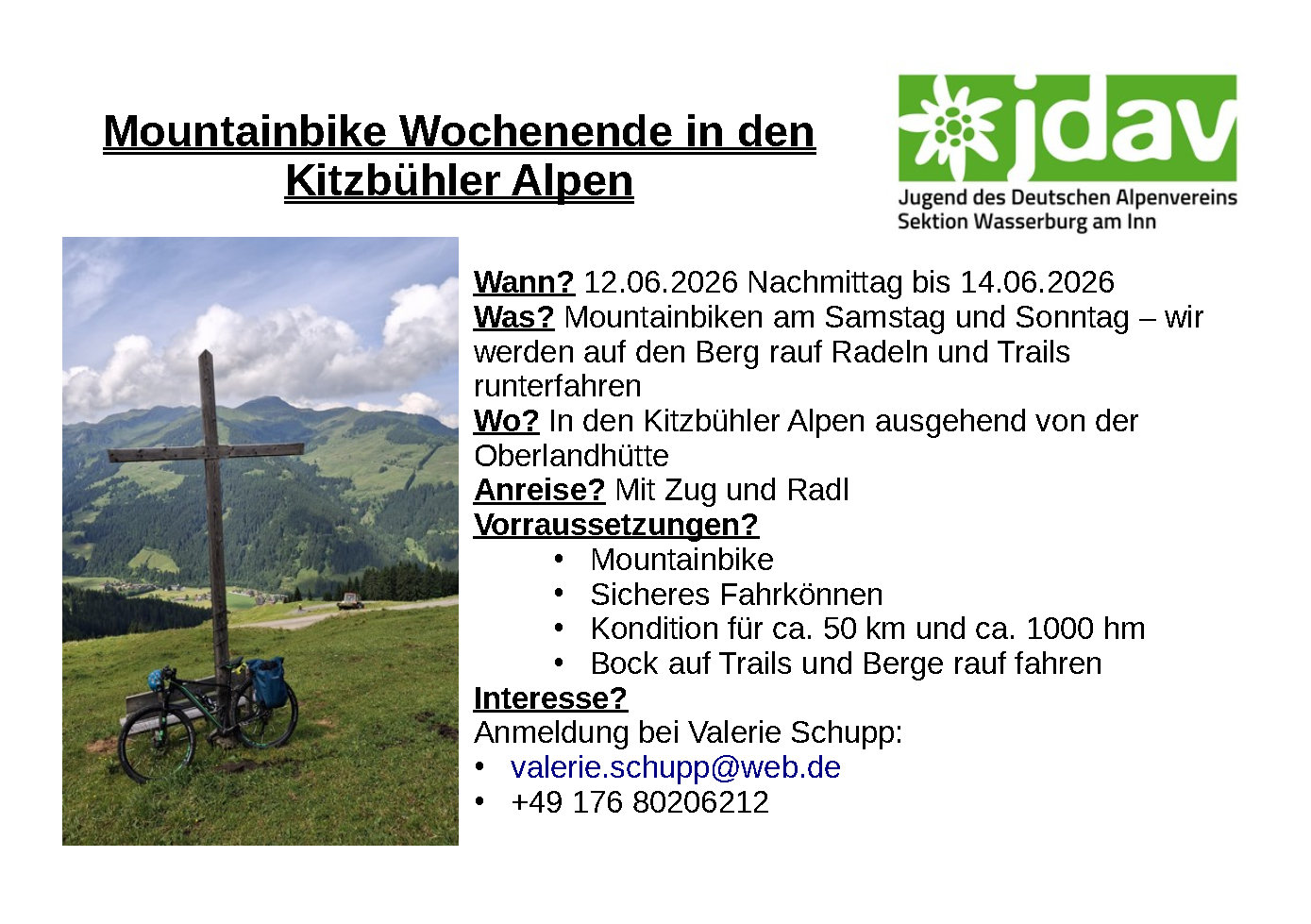 Mountainbike Wochenende Flyer